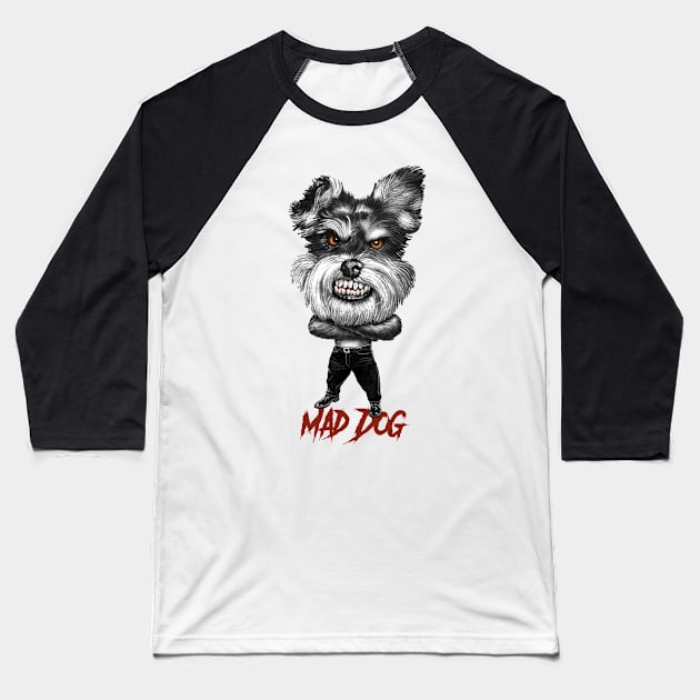 Mad Dog Baseball T-Shirt by Motzart